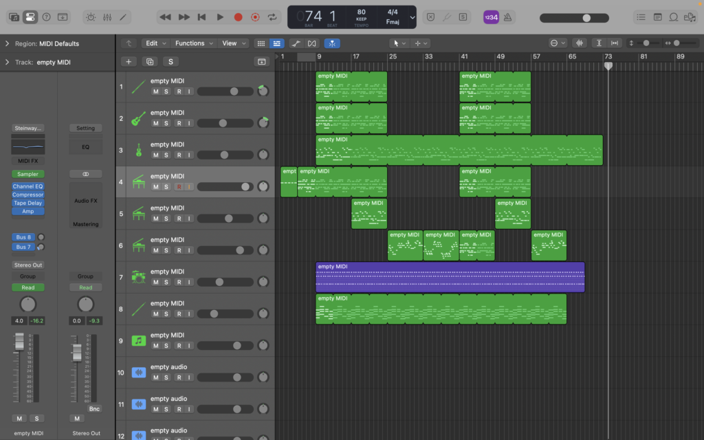 Image of Song 3 in Logic Pro